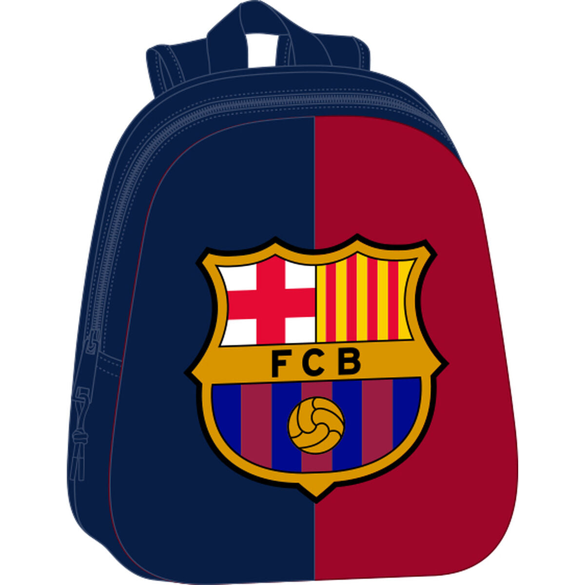 Mochila infantil del FC Barcelona, ​​azul y granate, 27 x 33 x 10 cm, 3D