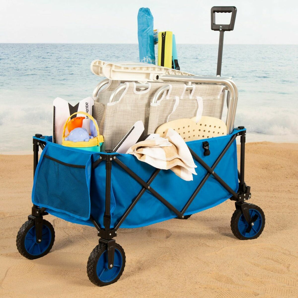 Aktive Multipurpose Cart, Blue Black Polyester PVC Steel, 88 x 108 x 47 cm, Foldable, Beach
