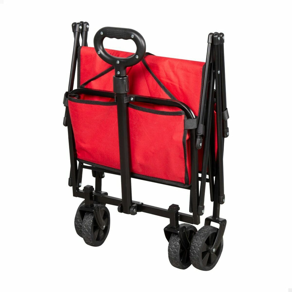 Aktive Multipurpose Cart, Red Polyester Steel, 65 x 94 x 40 cm, Foldable, Beach