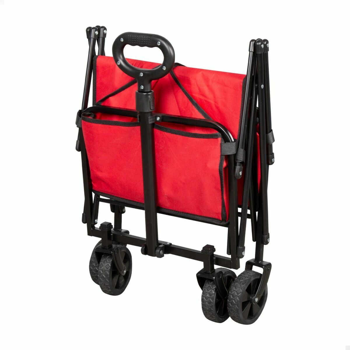 Aktive Multipurpose Cart, Red Polyester Steel, 65 x 94 x 40 cm, Foldable, Beach