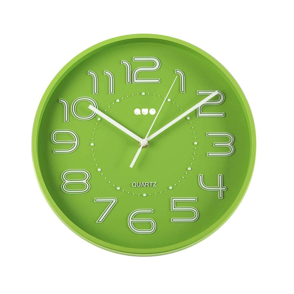 Reloj de pared de plástico verde Versa 3,7 x 30 x 30 cm
