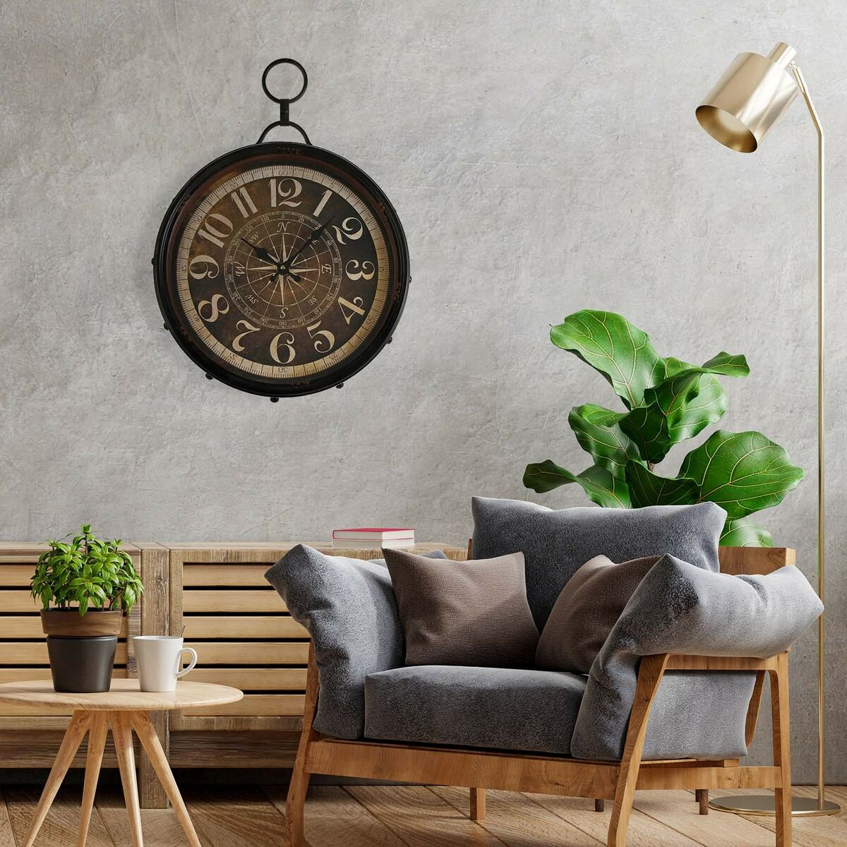Versa Metal Wall Clock 40 x 6 x 54.5 cm