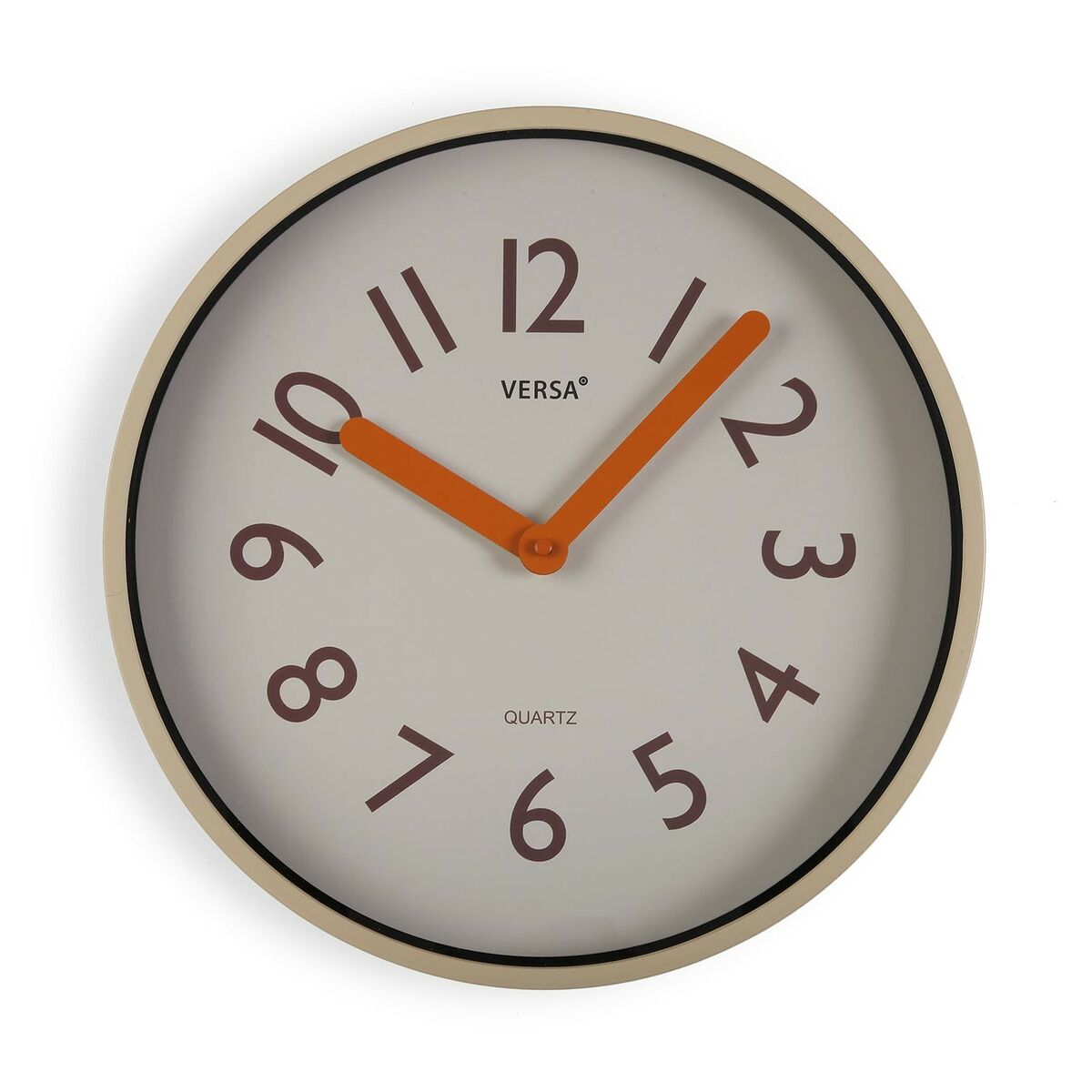 Versa Cream Wall Clock, Plastic, Quartz, 4 x 30 x 30 cm
