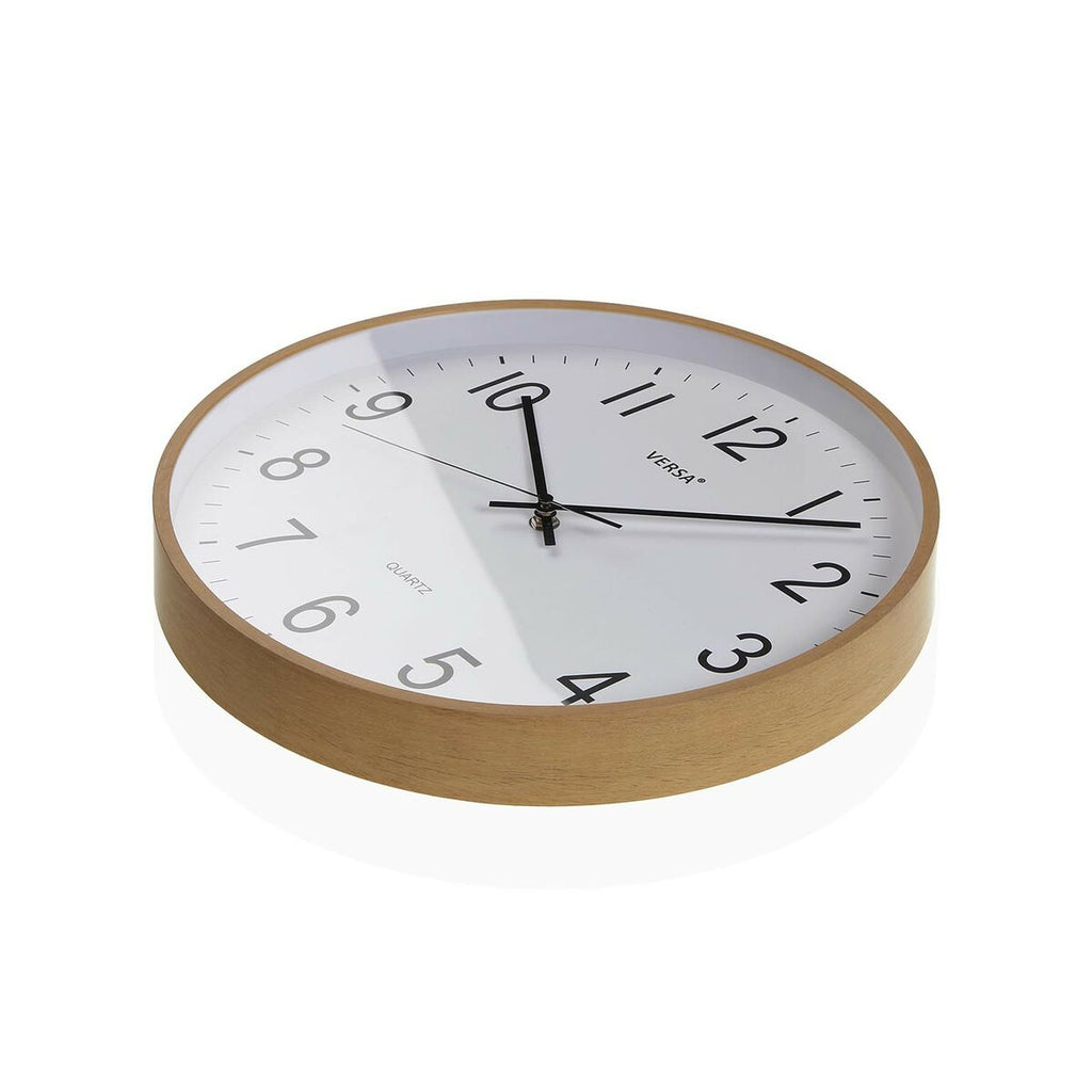 Reloj de pared Versa, plástico, cuarzo, madera MDF, 5 x 35 x 35 cm