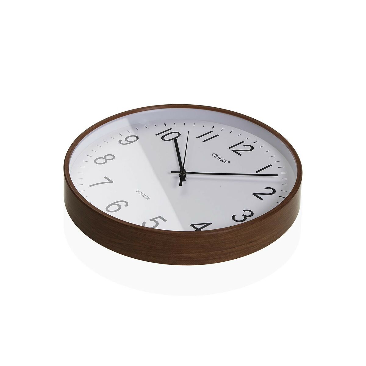 Versa Wall Clock, Plastic, Quartz, MDF Wood, 4 x 30 x 30 cm