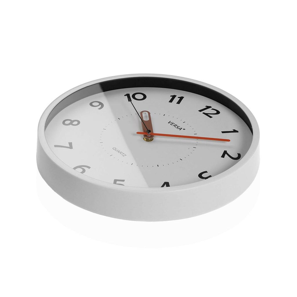 Versa White Plastic Wall Clock 4 x 30 x 30 cm