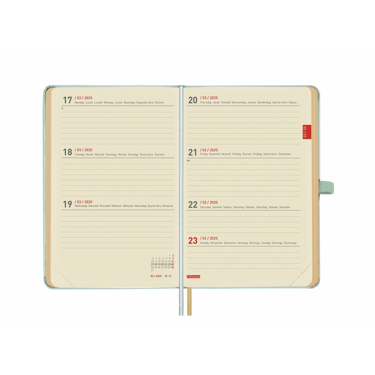 Finocam Minimal Turquoise A6 Agenda 10 x 15 cm 2024-2025