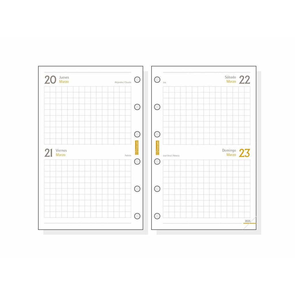 Recarga de páginas de agenda Finocam CLASSIC C297 602 2025 7,3 x 11,4 cm