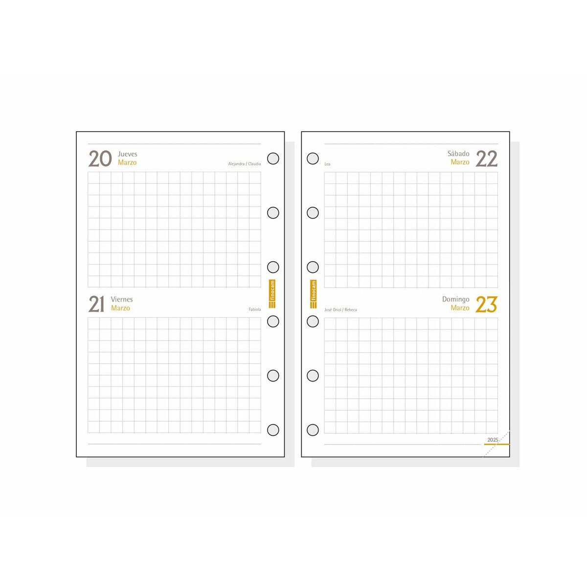 Recarga de páginas de agenda Finocam CLASSIC C297 602 2025 7,3 x 11,4 cm