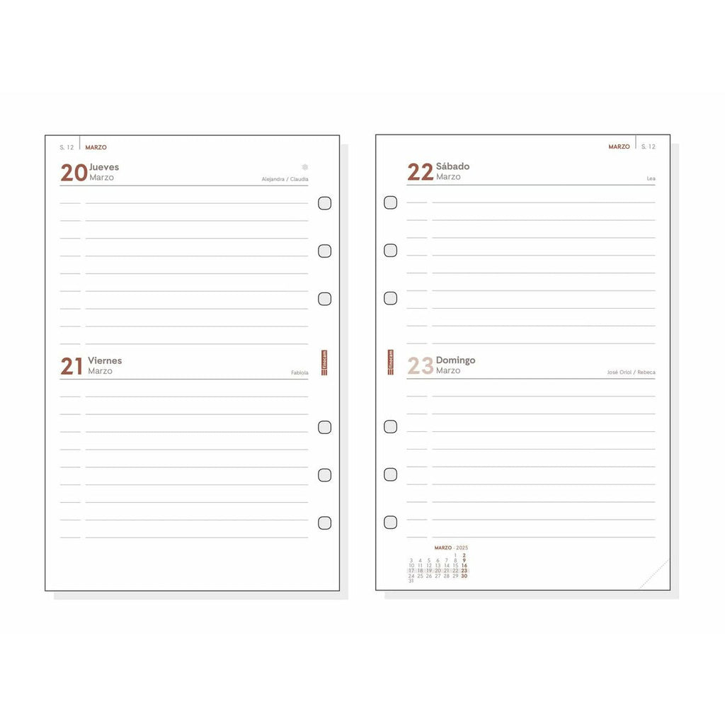 Finocam OPEN R597 2025 Journal Page Refill, 11.7 x 18.1 cm