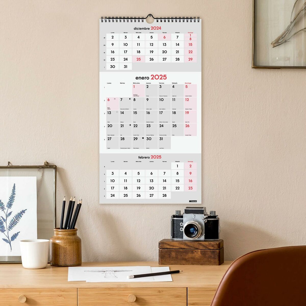 Finocam Paper Wall Calendar 2025 23.6 x 43 cm