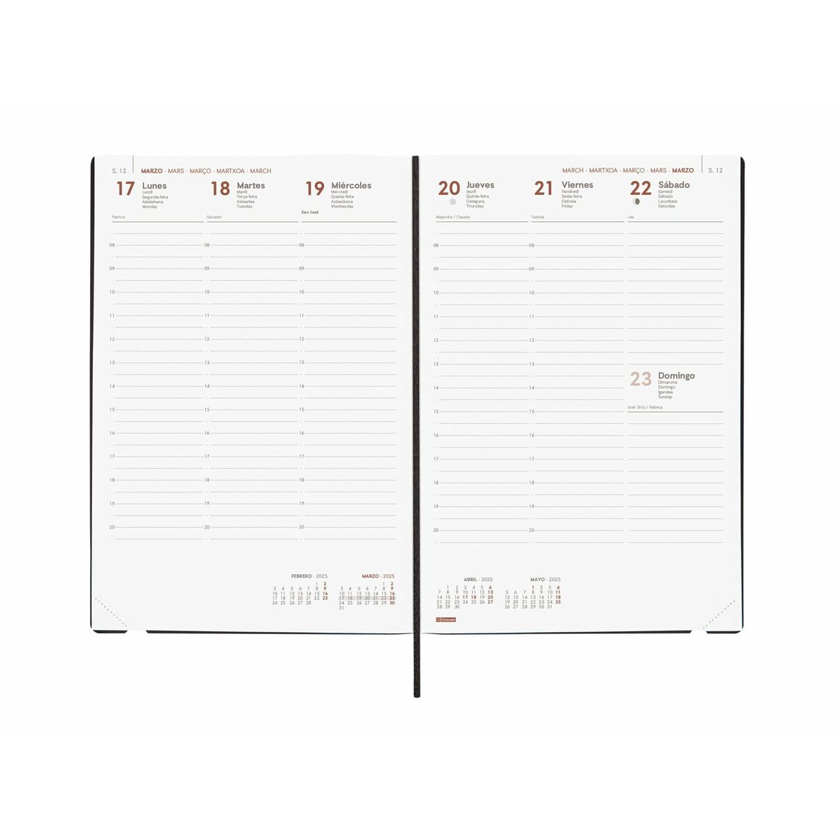 Agenda Finocam DYNAMIC MARA Y11 Preto 16,5 x 24 cm 2025
