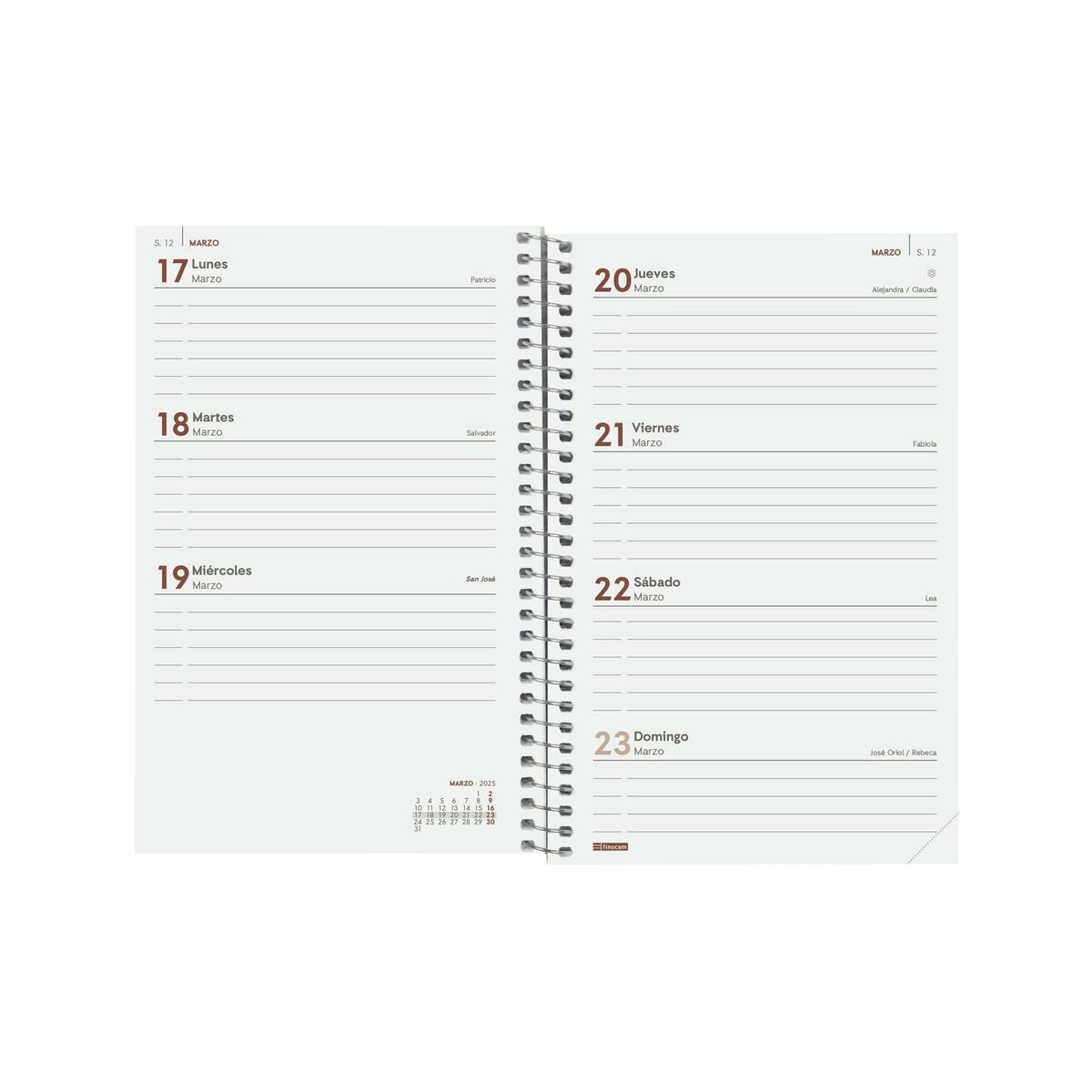 Agenda Finocam YEAR Vermelho 11,7 x 18,1 cm 2025