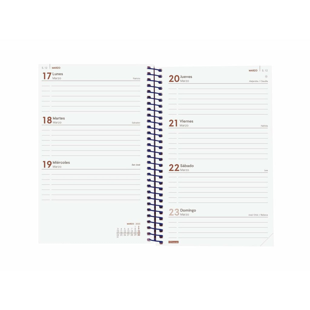 Agenda Finocam YEAR Azul 11,7 x 18,1 cm 2025