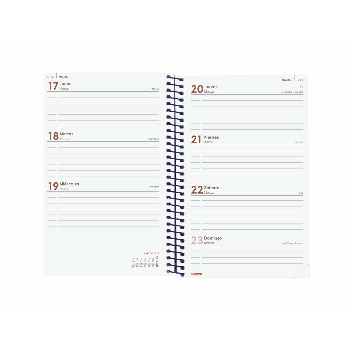 Agenda Finocam YEAR Azul 11,7 x 18,1 cm 2025