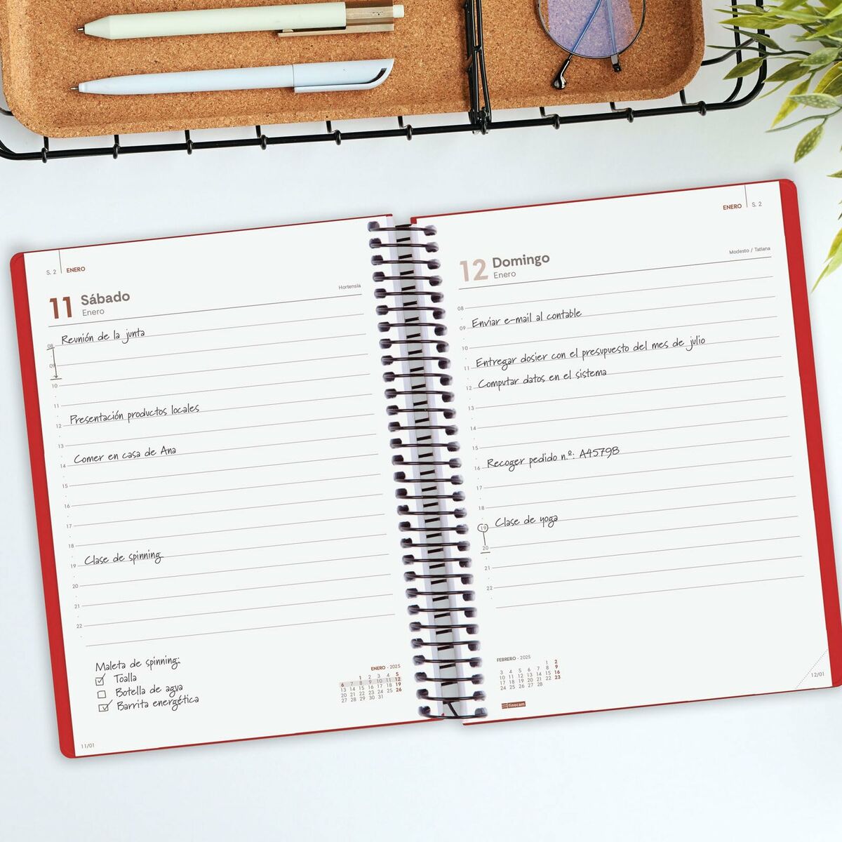 Agenda Finocam MY E10 Vermelho A5 15,5 x 21,2 cm 2025