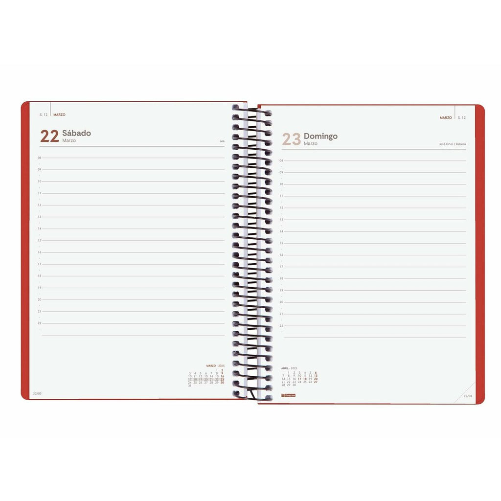Agenda Finocam MY E10 Vermelho A5 15,5 x 21,2 cm 2025
