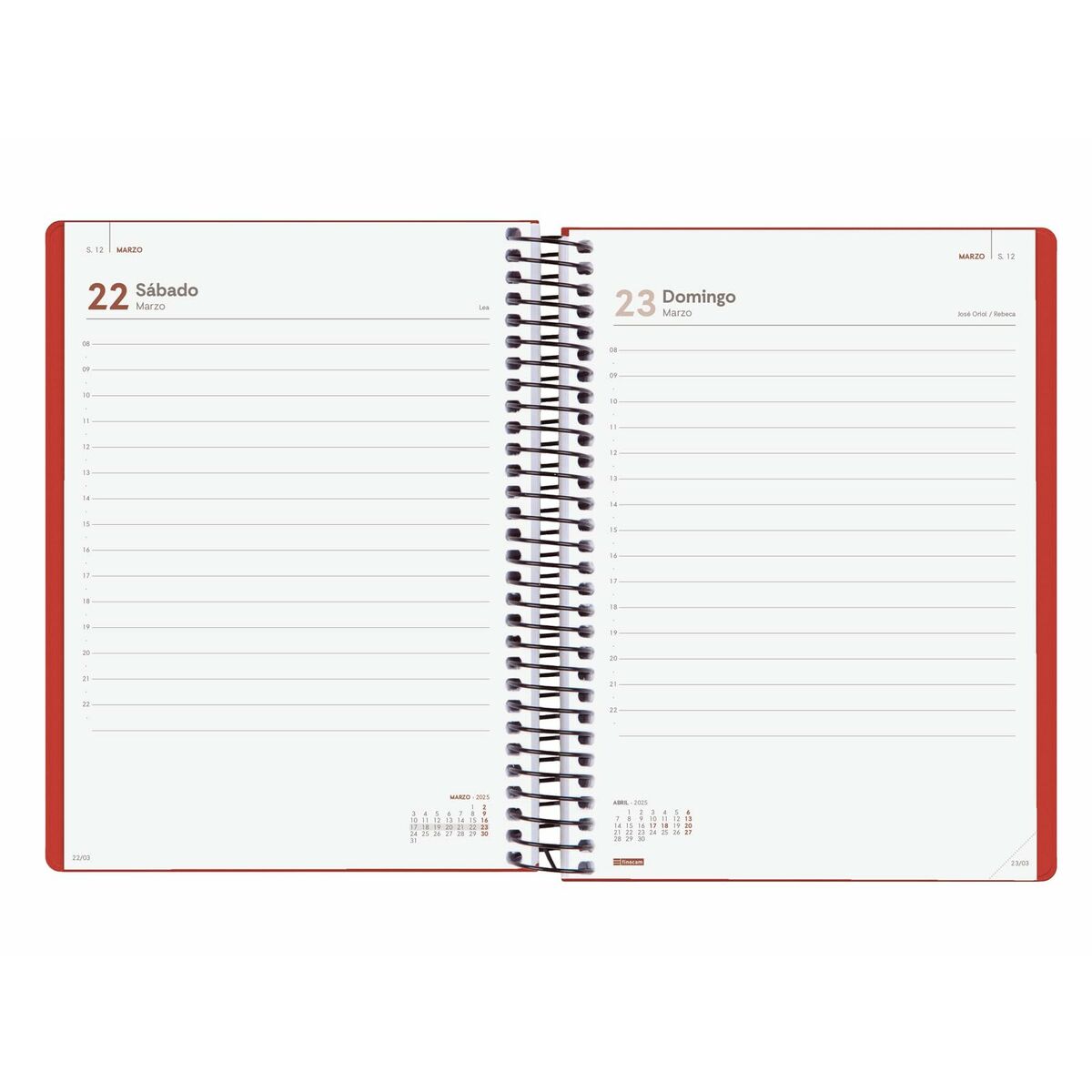 Agenda Finocam MY E10 Vermelho A5 15,5 x 21,2 cm 2025