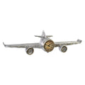 DKD Home Decor Wall Clock Airplane Metal Wood MDF (101 x 22 x 26 cm)
