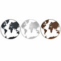Mapa del mundo de metal DKD Home Decor Decoración de pared (100 x 1 x 100 cm) (3 piezas)