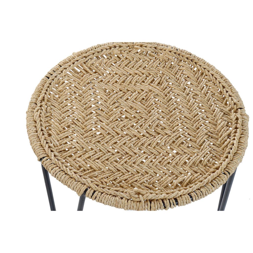 Jogo de 3 mesas DKD Home Decor Castanho Preto Natural 62 x 62 x 40 cm 62 x 62 x 40,5 cm