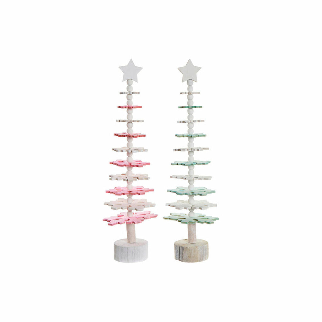 DKD Home Decor Christmas Tree, MDF Wood (2 pcs) (14 x 14 x 51 cm)