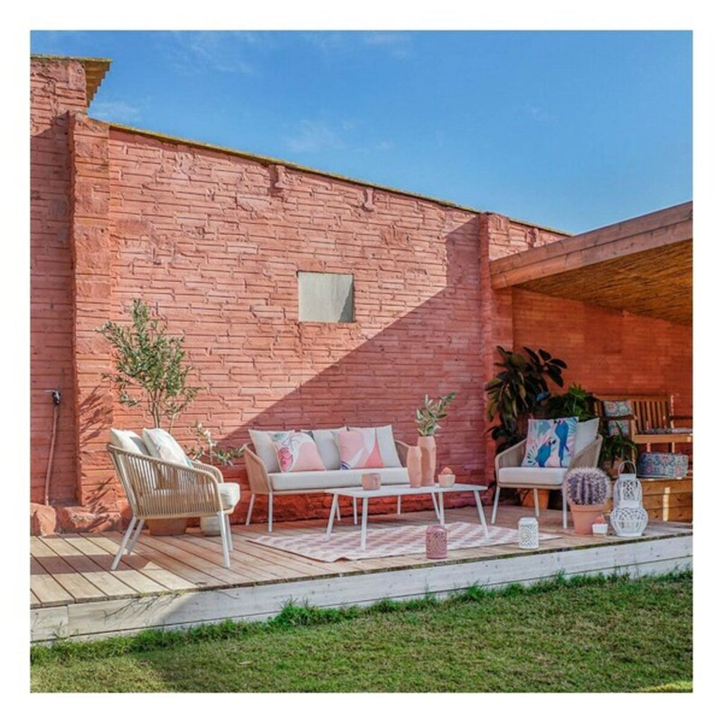 Conjunto de sofá e mesa DKD Home Decor MB-179038 Jardim Bege Metal Alumínio Corda 151,5 x 72 x 70 cm (4 pcs)