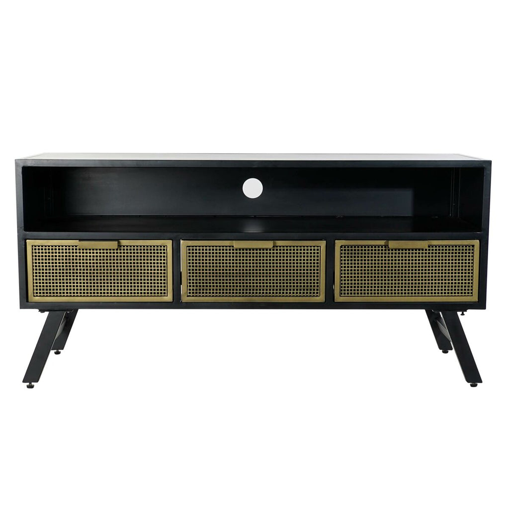 Móvel de TV DKD Home Decor Preto Metal Dourado (125 x 41 x 62 cm)