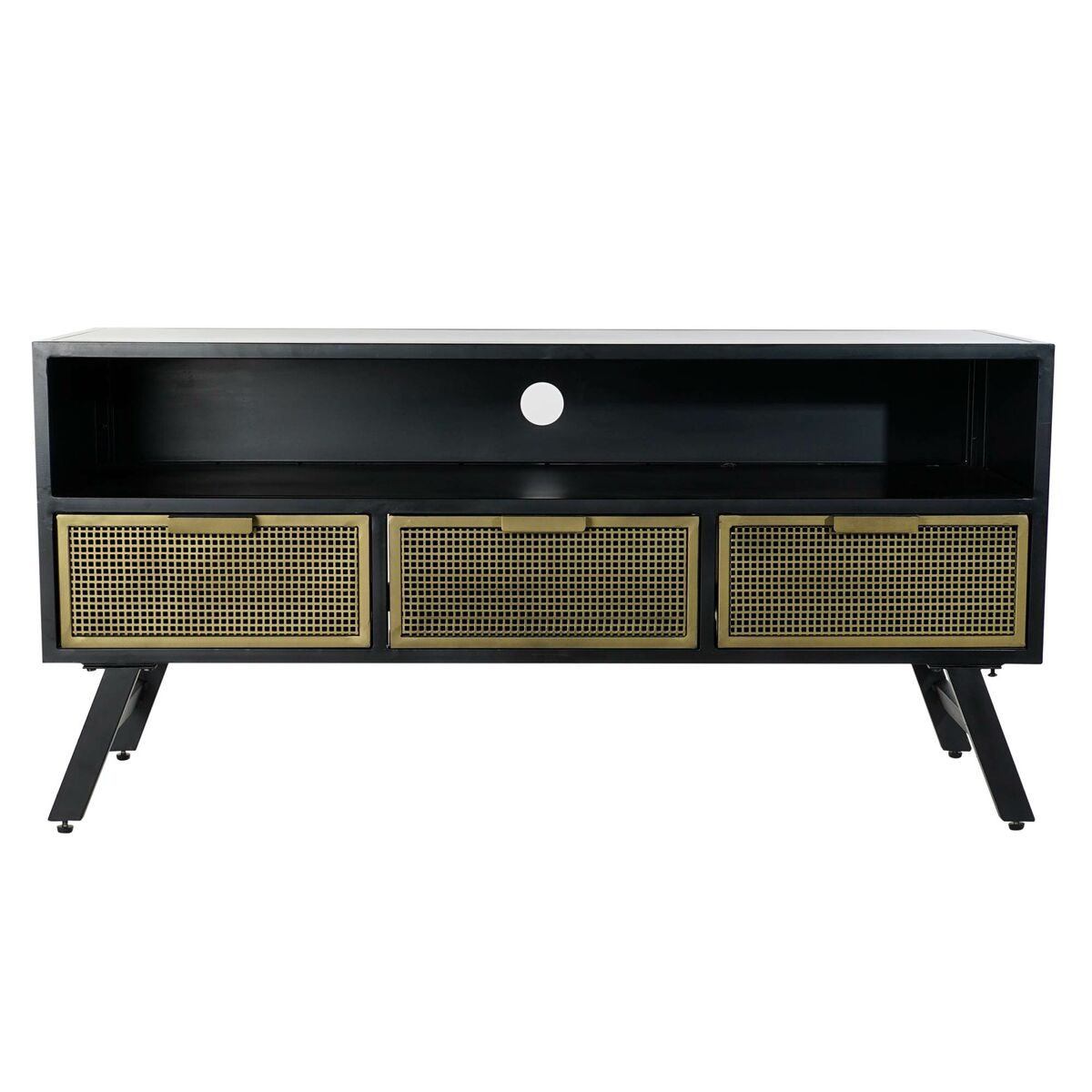 Móvel de TV DKD Home Decor Preto Metal Dourado (125 x 41 x 62 cm)