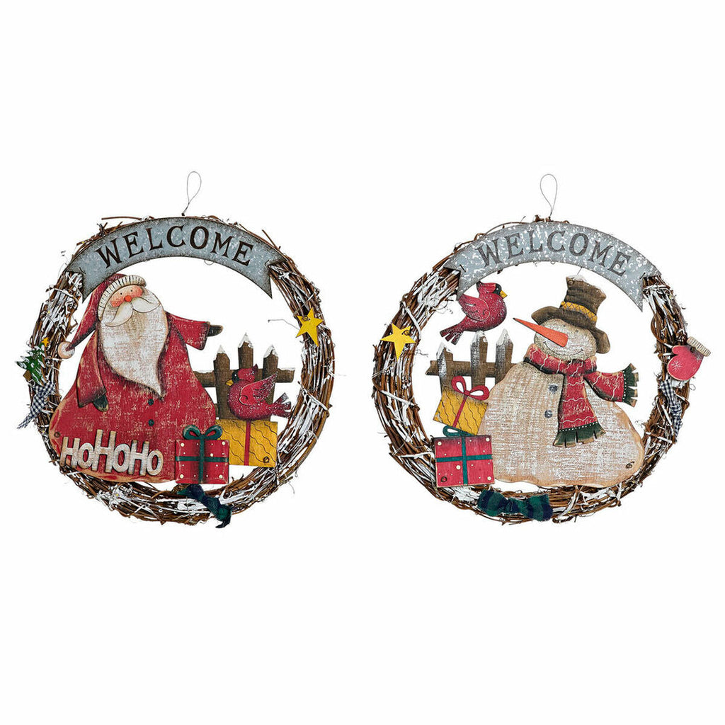 Christmas Ornament DKD Home Decor Wooden Rope Santa Claus (2 pcs) (31 x 4 x 30 cm)