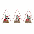 DKD Home Decor Christmas Ornament, Metal and Wood Tree (17 x 11 x 21 cm) (3 pcs)