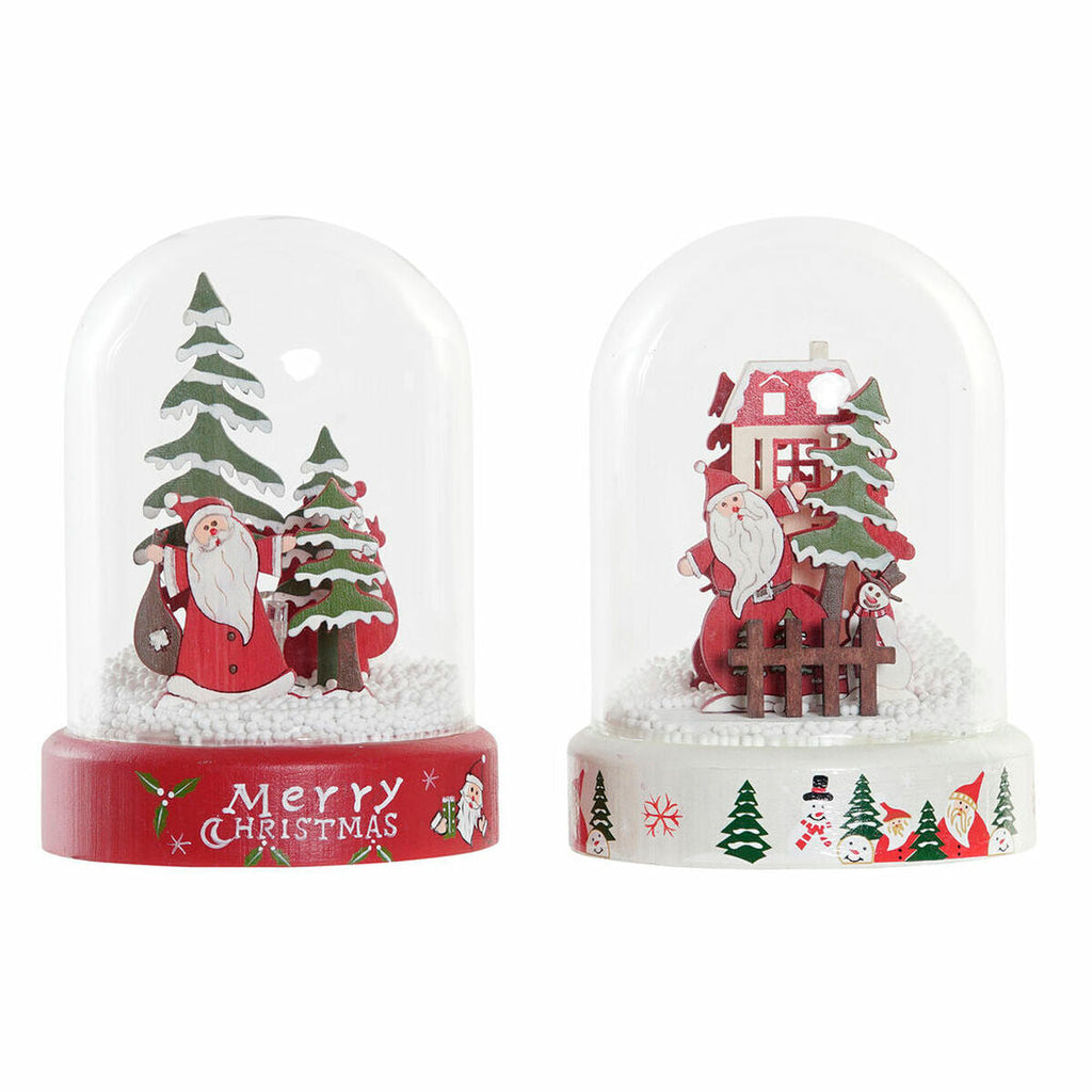 Christmas Ornament DKD Home Decor Resin Crystal Santa Claus (2 pcs) (9 x 9 x 11 cm)