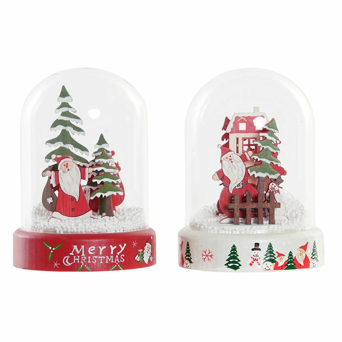 Christmas Ornament DKD Home Decor Resin Crystal Santa Claus (2 pcs) (9 x 9 x 11 cm)
