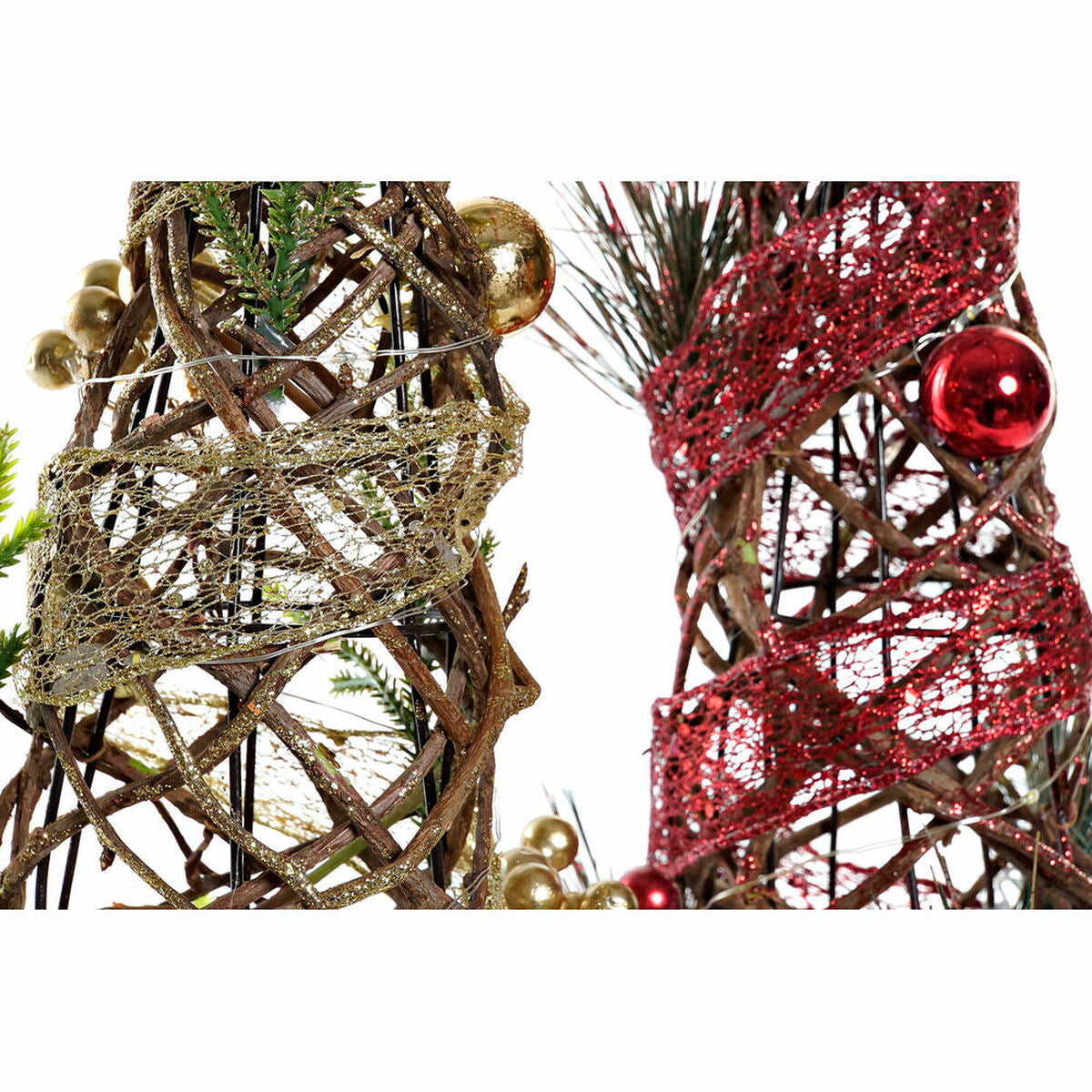 DKD Home Decor Rotim Christmas Tree (2 pcs) (16 x 16 x 41 cm)