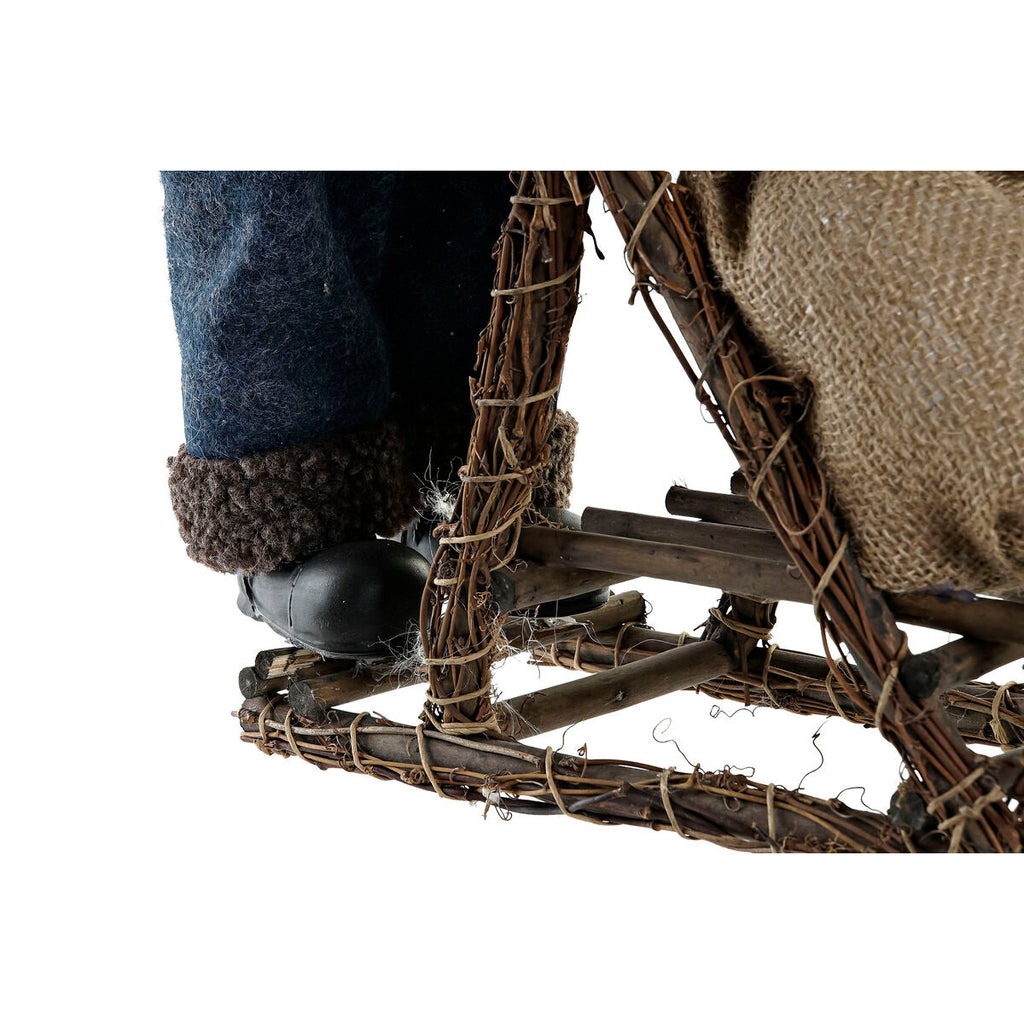 DKD Home Decor Christmas Ornament, Blue Brown, Wood, Santa Claus, 42 x 25 x 48 cm