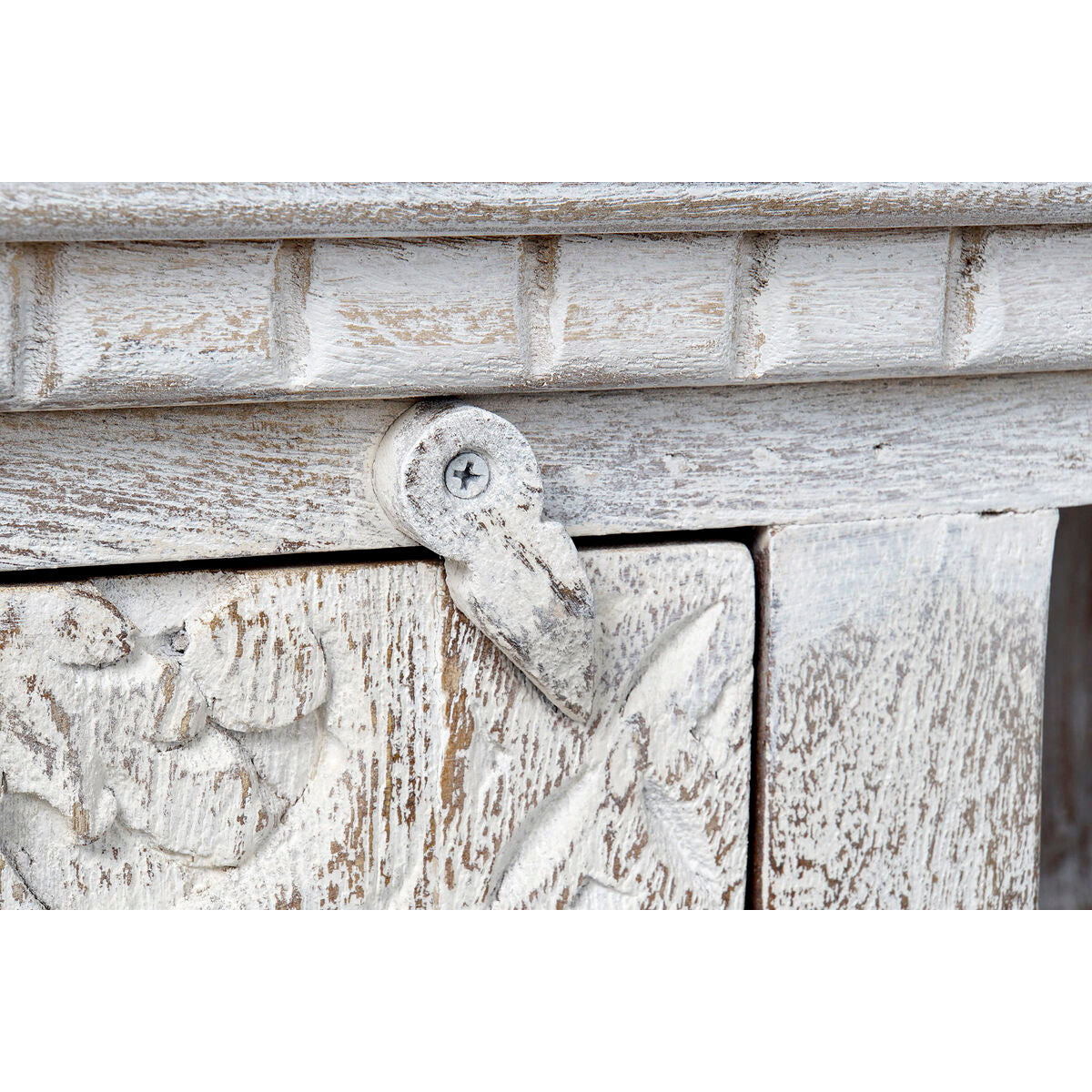 Móvel de TV DKD Home Decor 8424001858347 Metal Branco Madeira de mangueira 160 x 40 x 65 cm