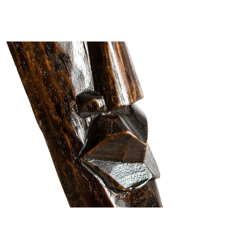 DKD Home Decor Beige Dark Brown Wood Tribal Mask Wall Decoration (15 x 6 x 100 cm) (4 Units)