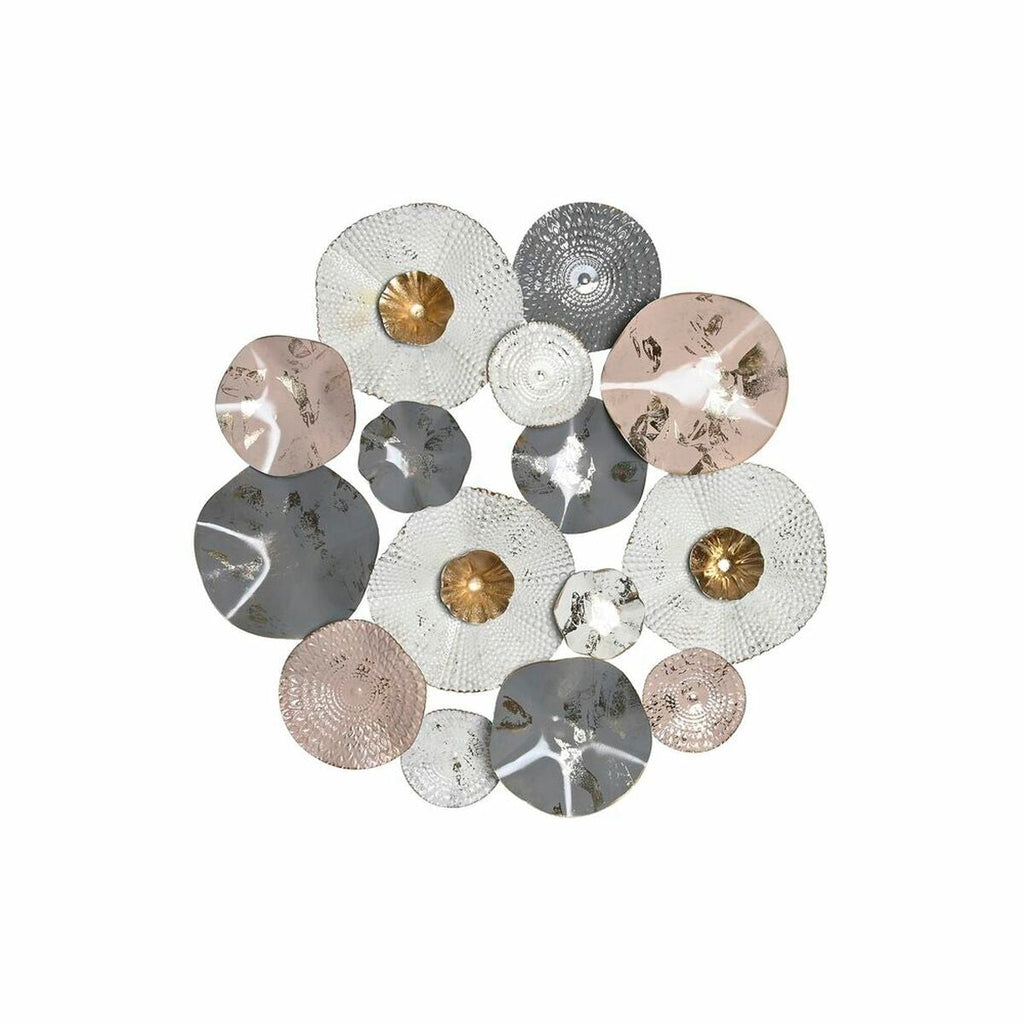 Decoración de pared DKD Home Decor, gris metalizado blanco (80 x 7 x 80 cm)