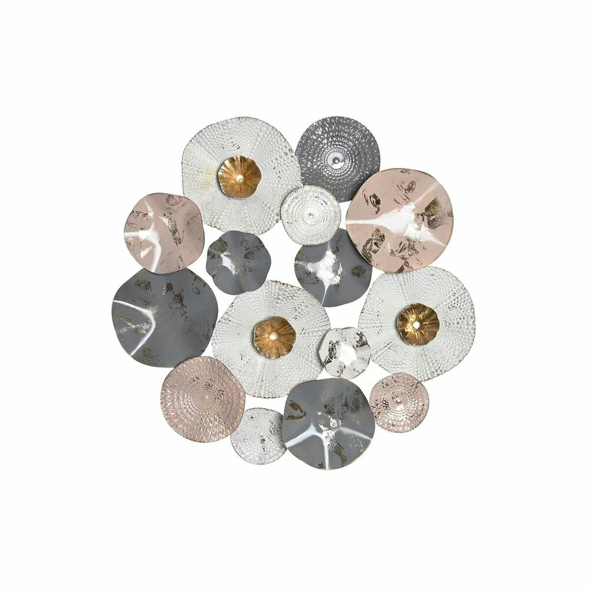 Decoración de pared DKD Home Decor, gris metalizado blanco (80 x 7 x 80 cm)