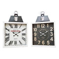 Reloj de pared DKD Home Decor 60 x 6 x 89 cm Cristal Negro Blanco Hierro Tradicional Madera MDF (2 Unidades)