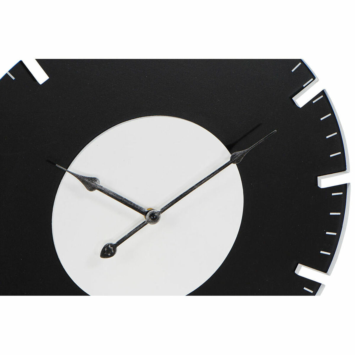 DKD Home Decor Wall Clock 50 x 3.5 x 50 cm Black White Vintage Wood MDF (2 Units)