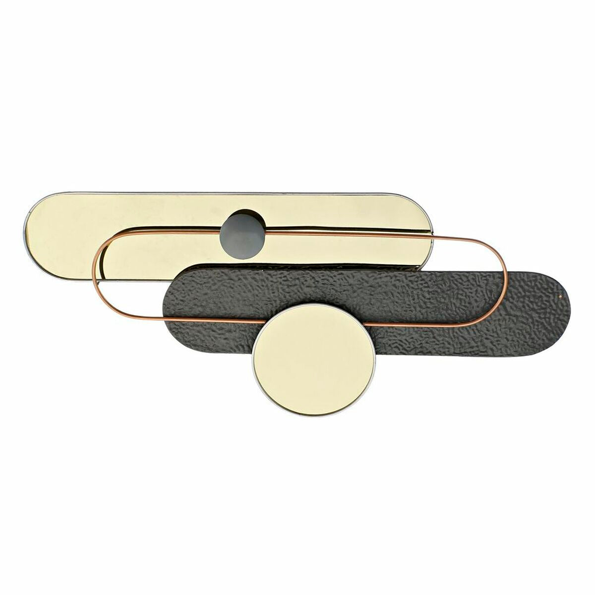 Decoración de pared moderna DKD Home Decor de PVC en metal gris dorado (96 x 5 x 40,6 cm)