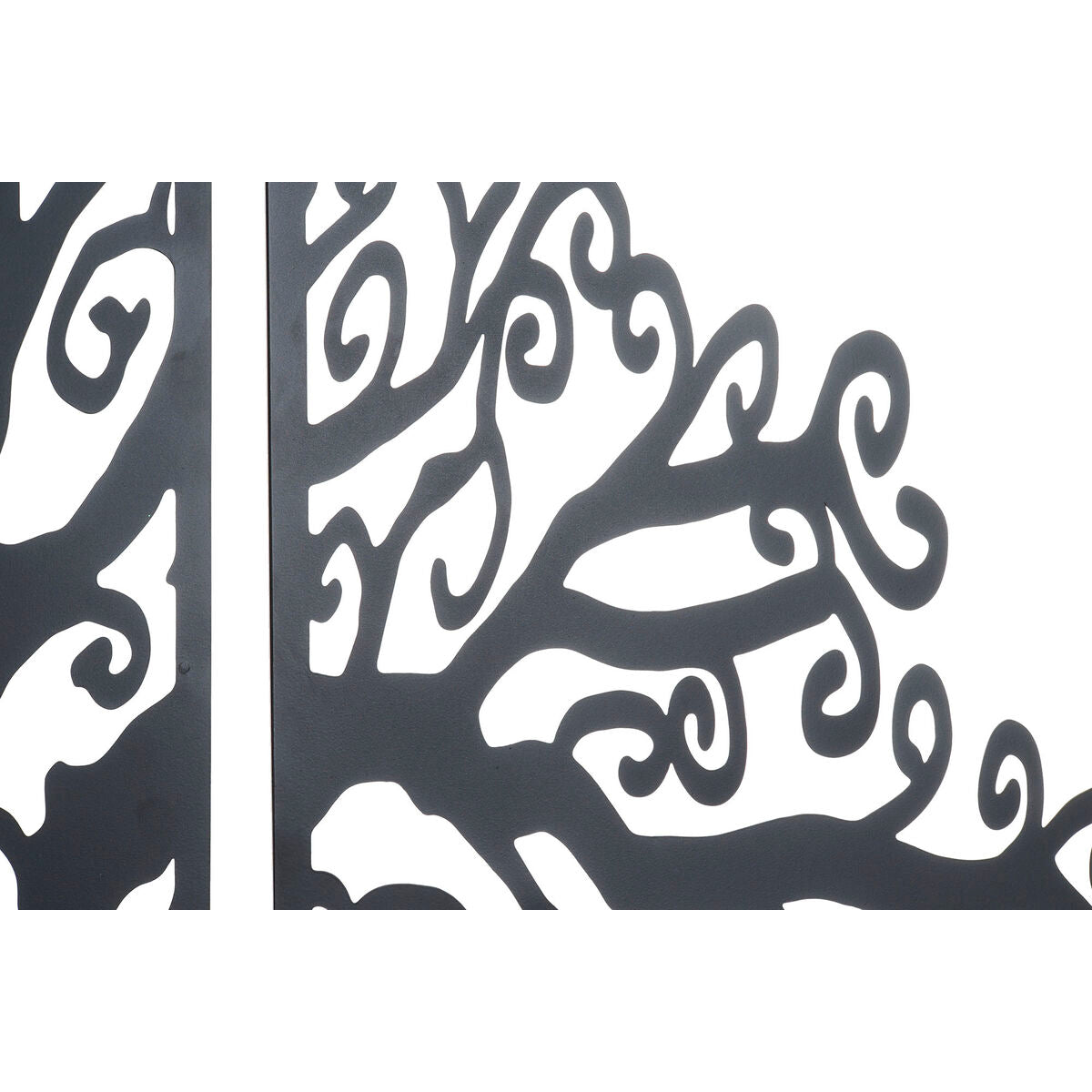 Decoración de pared DKD Home Decor de 3 piezas con forma de árbol de metal negro (105 x 1,3 x 91 cm)