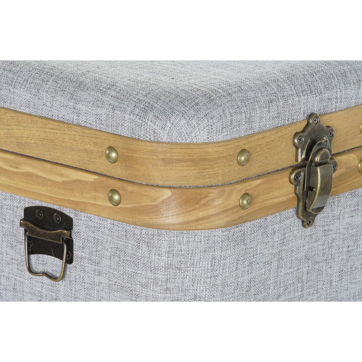 Caja decorativa DKD Home Decor, poliéster y madera gris (3 piezas)