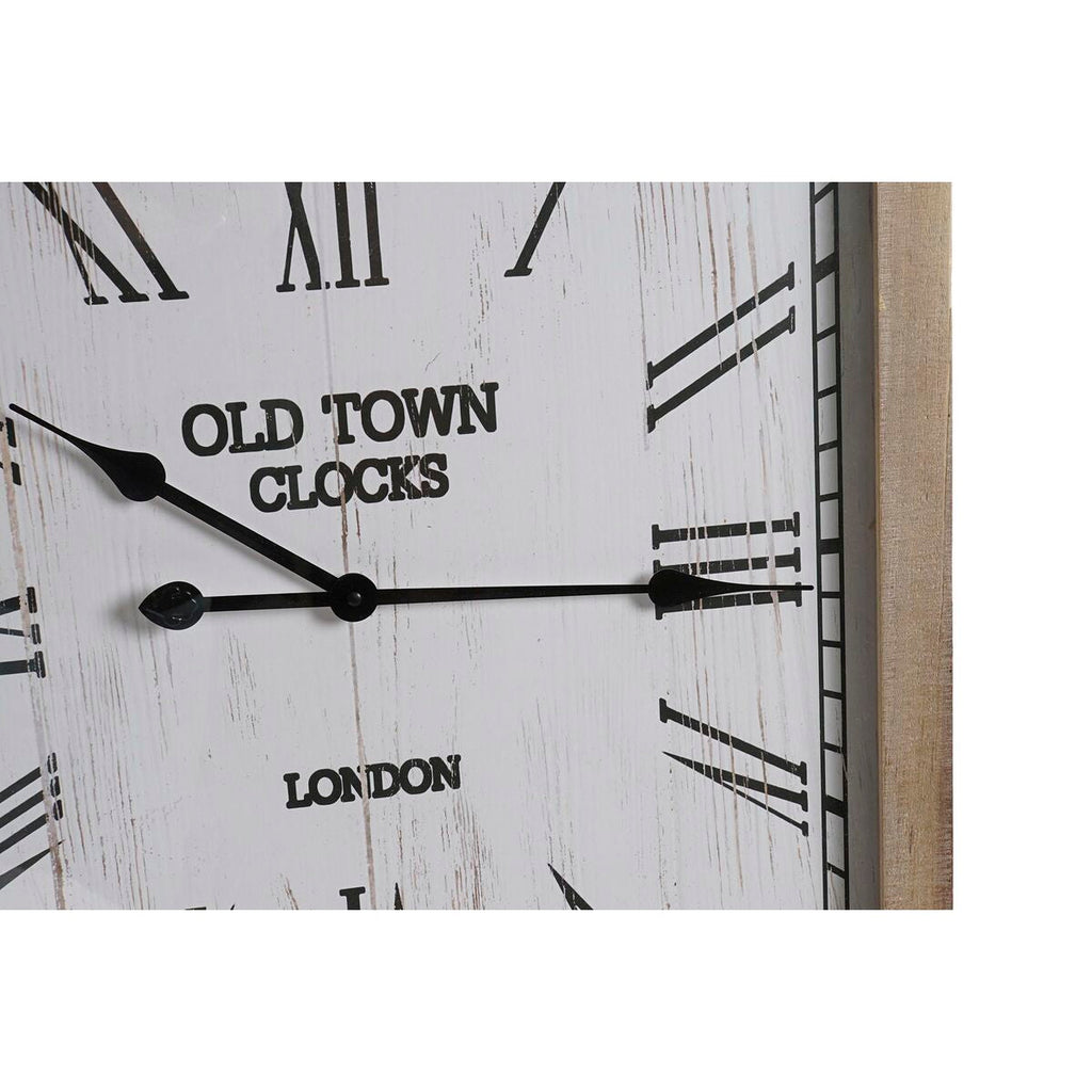 Relógio de Parede DKD Home Decor Branco Natural Ferro Madeira MDF 60 x 4,5 x 75 cm (2 Unidades)