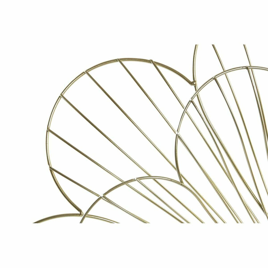 Relógio de Parede DKD Home Decor Flor Dourado Metal (57 x 4 x 57 cm)