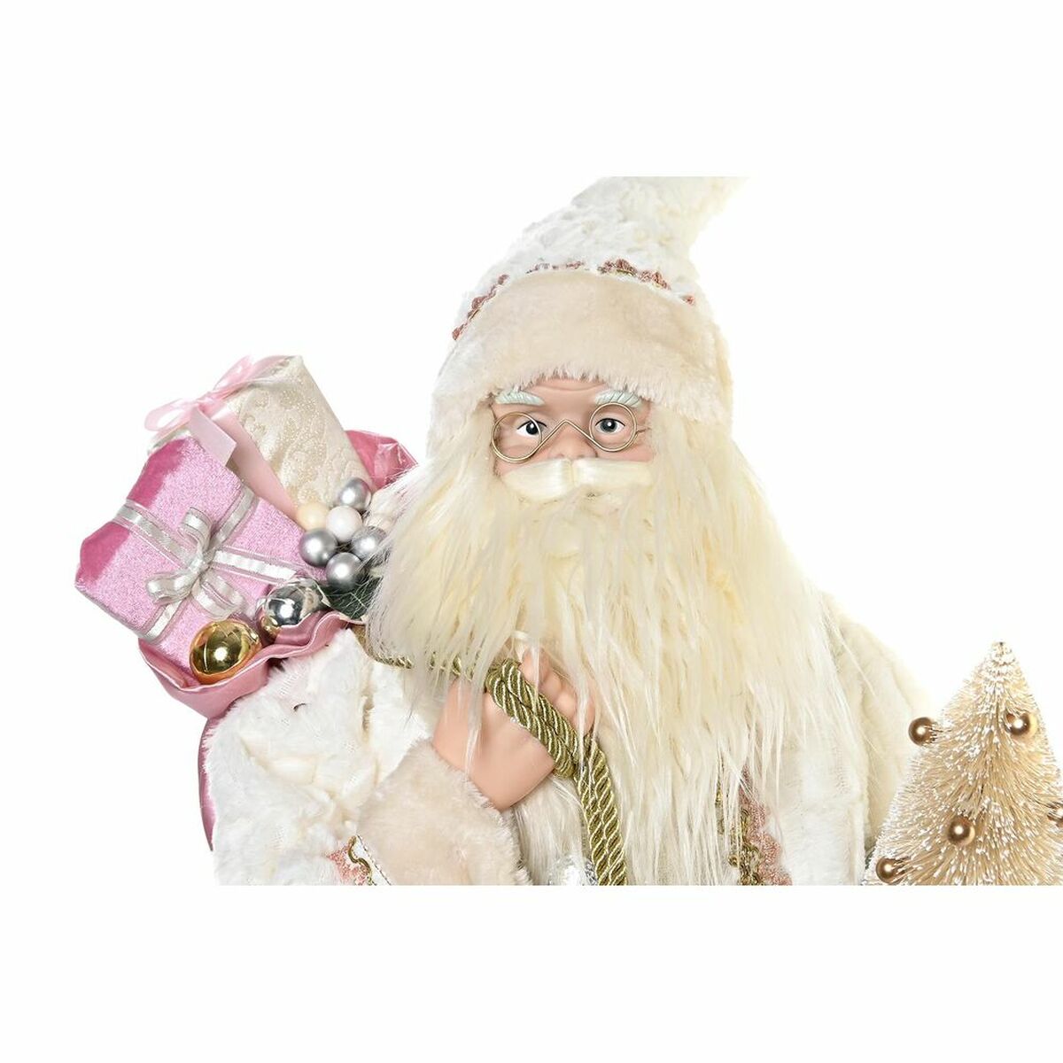 Decorative Figure DKD Home Decor Santa Claus Christmas Gray Pink PVC Wood 32 x 20 x 60 cm