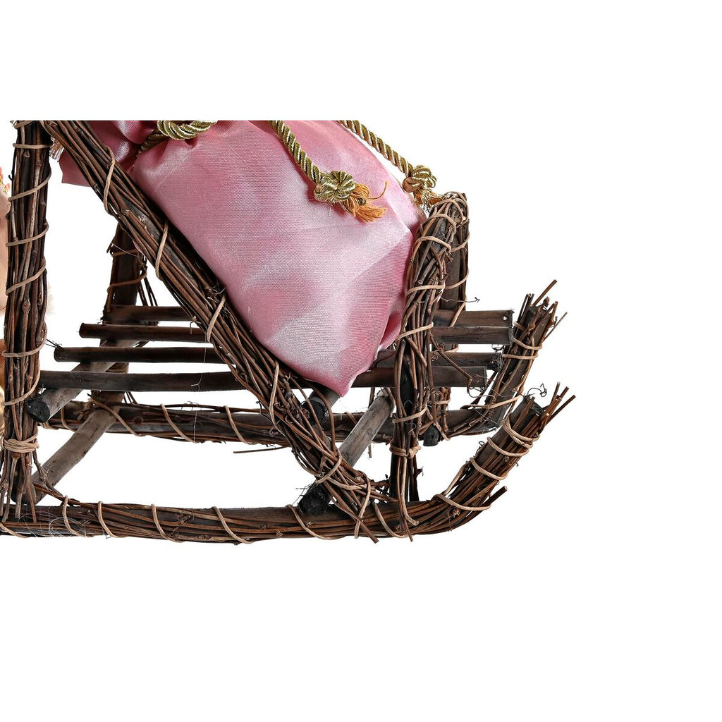 Decorative Figure DKD Home Decor Santa Claus Christmas Gray Pink Wood 42 x 22 x 50 cm