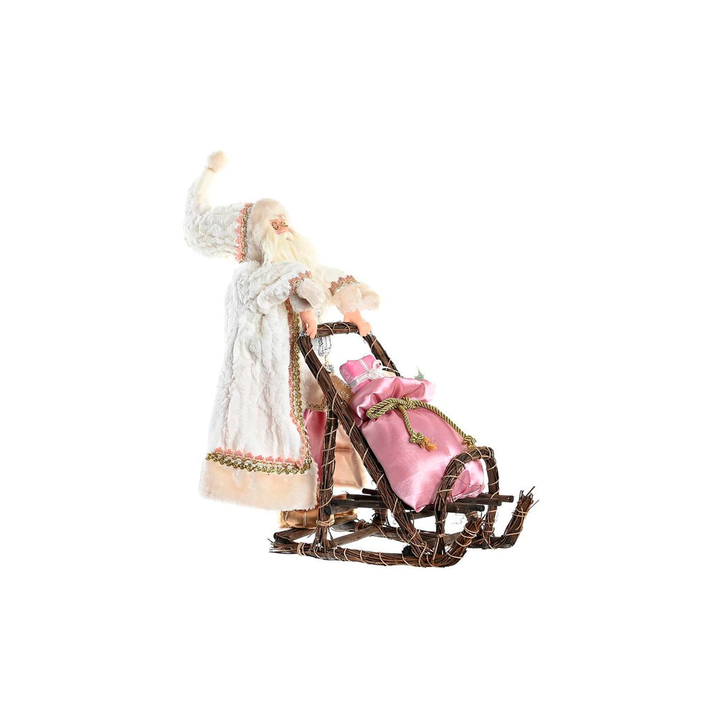 Decorative Figure DKD Home Decor Santa Claus Christmas Gray Pink Wood 42 x 22 x 50 cm