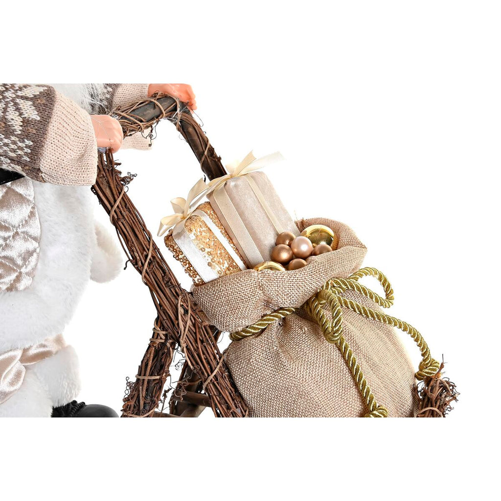 Decorative Figure DKD Home Decor Santa Claus Christmas Gray Champagne Wood 42 x 22 x 48 cm